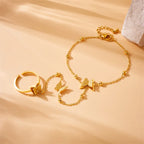 Bracelet papillon sur chaîne fine dorée — vue 2