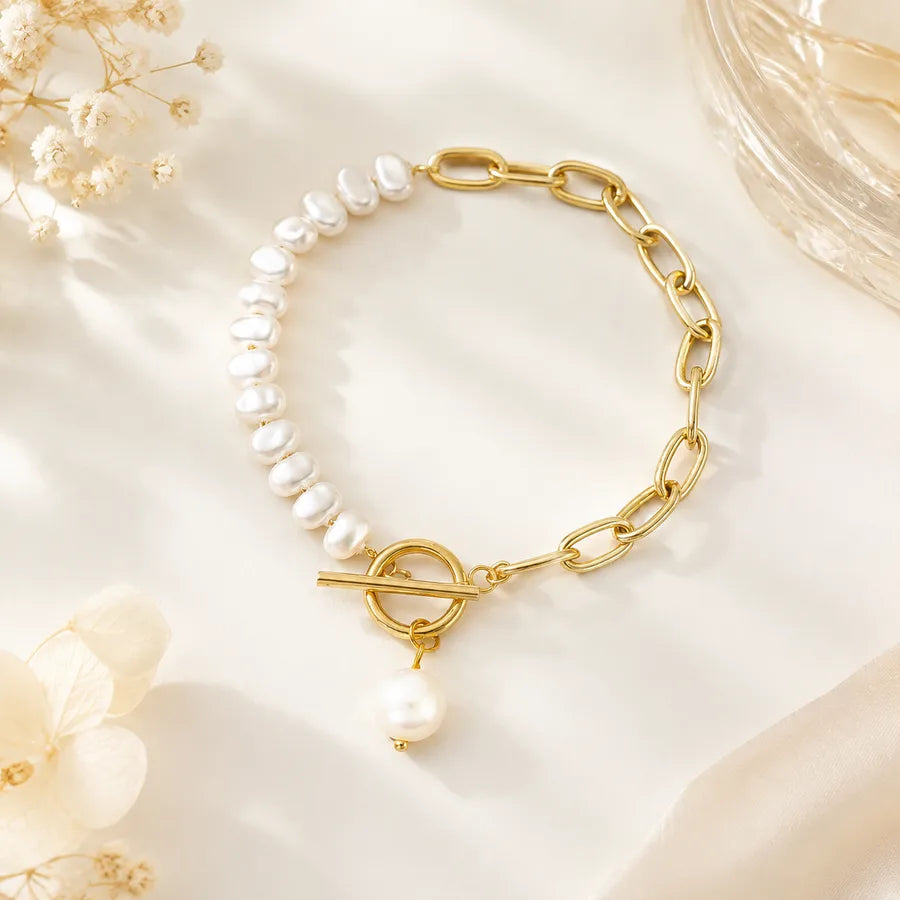 Bracelet maille cubaine aux maillons décalés — vue 2