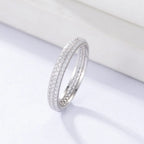 Bague géométrique pavée de zircons, argent 925 — vue 2