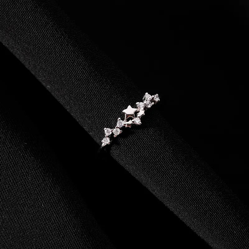 Bague étoile sertie de zircons, argent 925 — vue 3