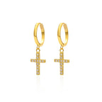 Boucles d'oreilles pendantes à croix, argent 925 — vue 2