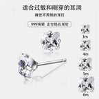Puces d'oreilles géométriques serties de zircons — vue 5