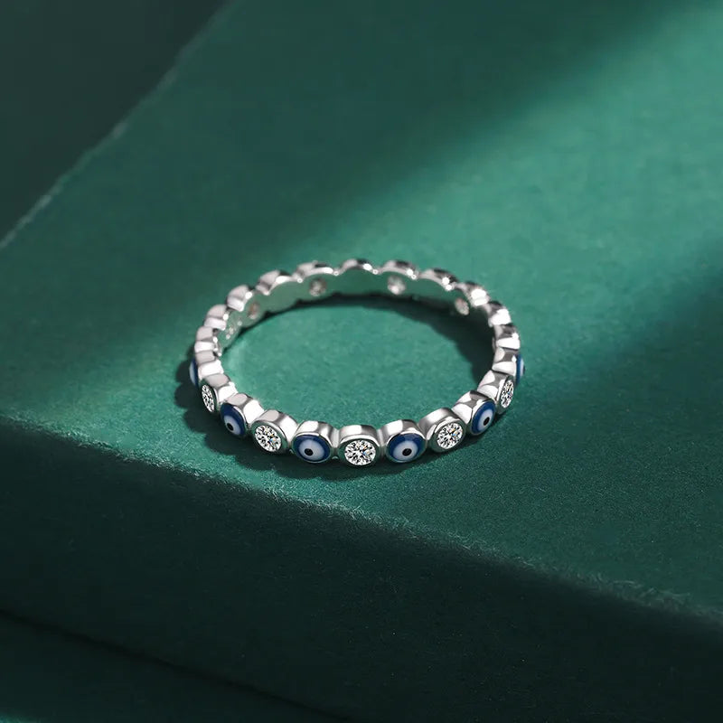 Bague œil protecteur émaillé, argent 925 — vue 4