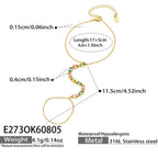 Bracelet à ligne continue de zircons sertis — vue 7