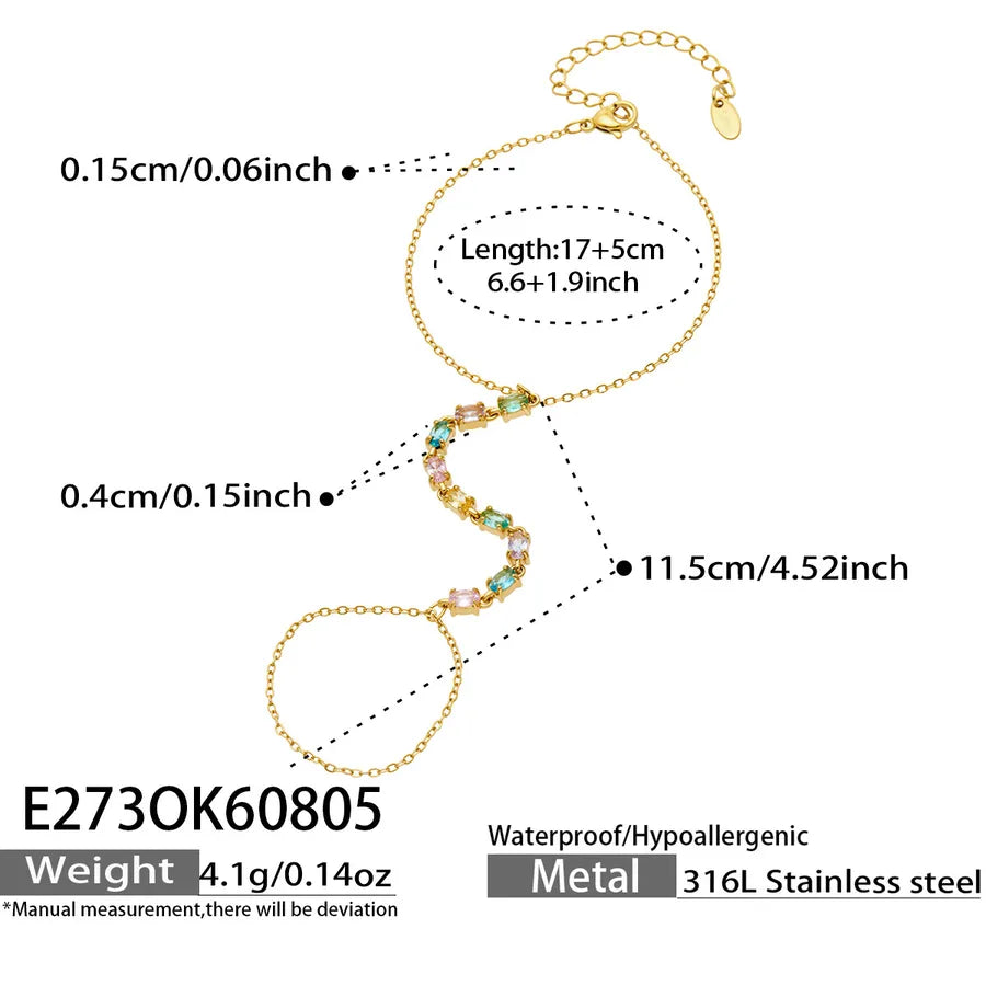 Bracelet à ligne continue de zircons sertis — vue 7