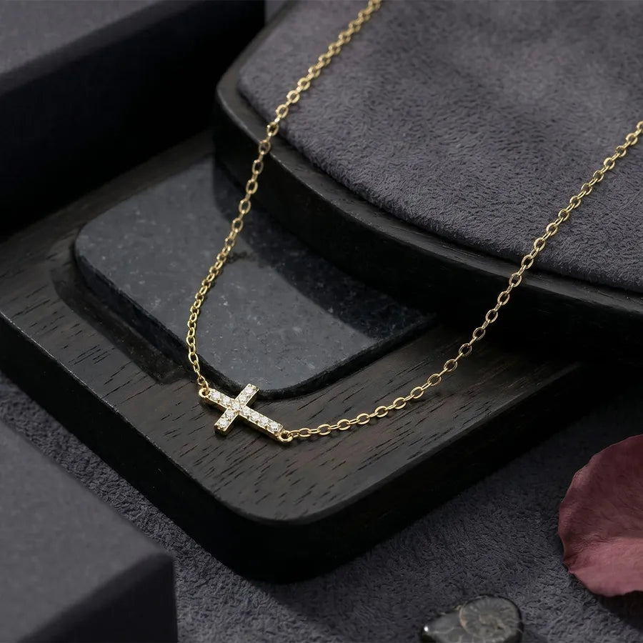 Bracelet croix sertie de zircons, argent 925 — vue 7