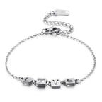 Bracelet à initiale suspendue sur chaîne fine, acier inoxydable