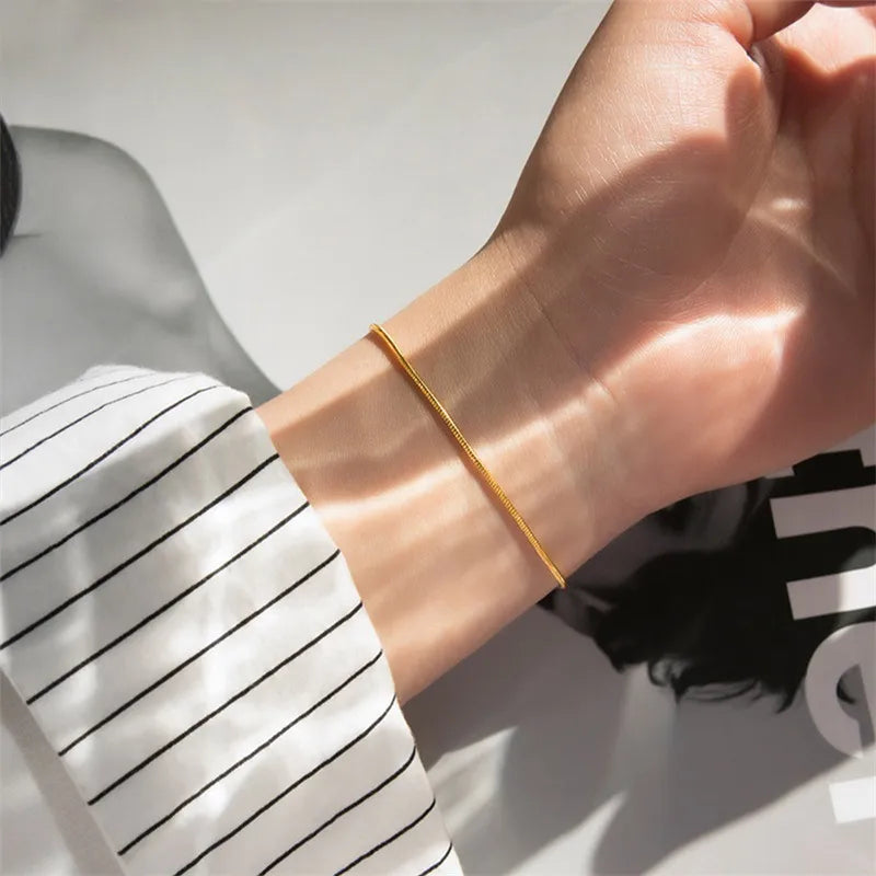 Bracelet maille serpent lisse et souple — vue 2