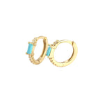 Boucles d'oreilles à zircon taille rectangle serti
