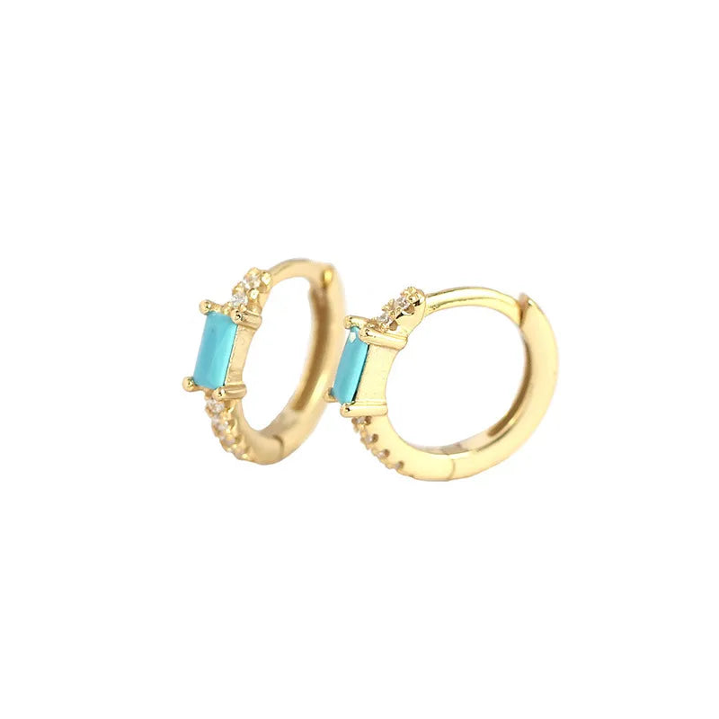 Boucles d'oreilles à zircon taille rectangle serti