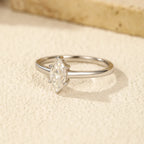 Bague moissanite taille marquise, argent 925 — vue 6