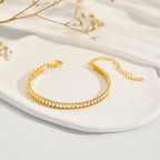 Bracelet maillons irréguliers sertis de zircons — vue 5