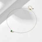 Collier à pendentif carré serti, argent 925 — vue 3