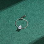 Bague à zircon taille goutte sur monture fine — vue 2