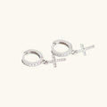 Boucles d'oreilles croix, argent massif 925 — vue 3