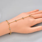Bracelet fin serti de zircons en acier inoxydable doré