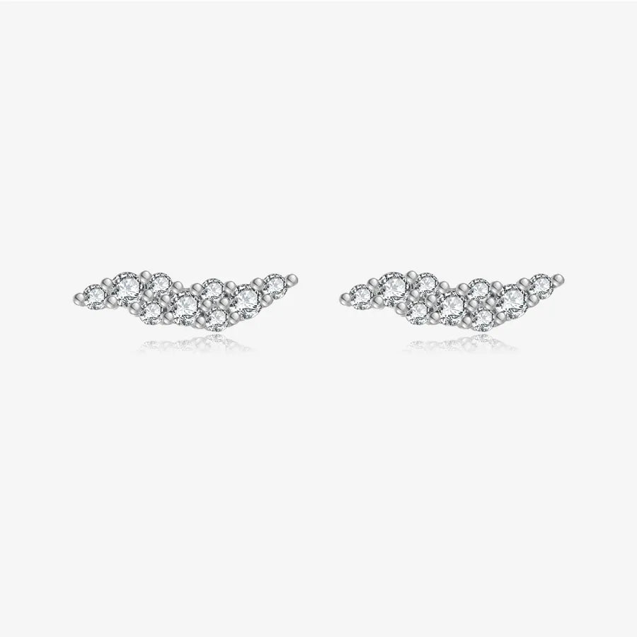 Puces d'oreilles à zircons irréguliers, argent 925 — vue 8