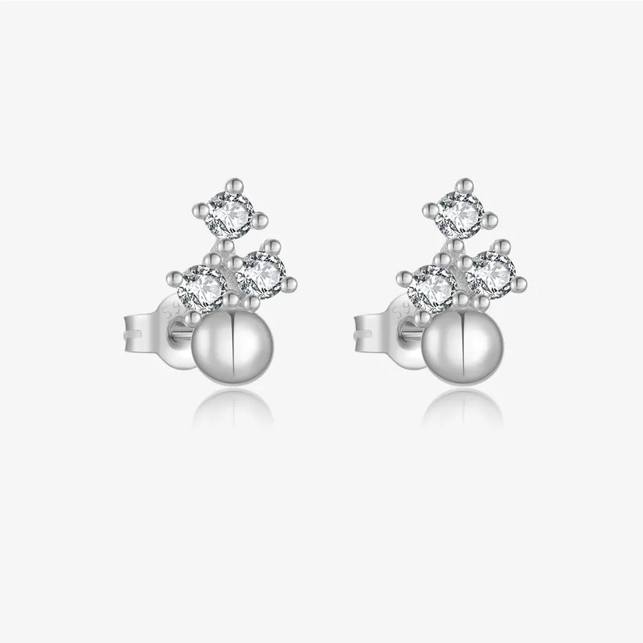 Puces d'oreilles à zircons irréguliers, argent 925 — vue 12