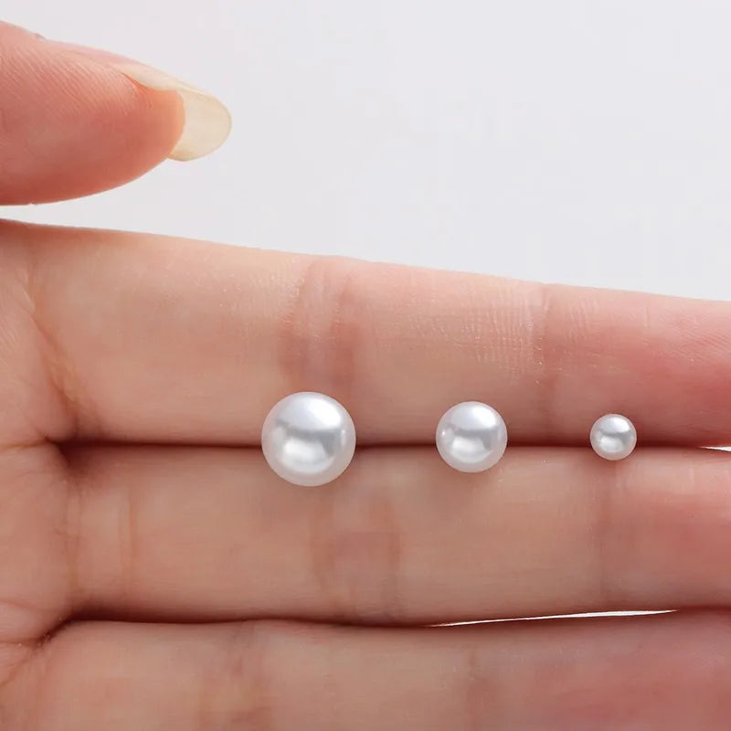 Puces d'oreilles à perle, argent massif 925 — vue 4