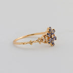 Bague fleur pavée de pierres, argent 925 — vue 5