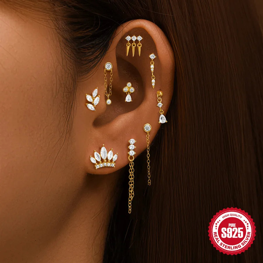 Boucles d'oreilles pendantes géométriques — vue 2