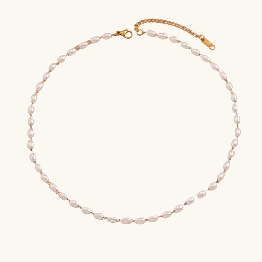 Collier de perles rondes à fermoir doré — vue 8