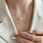 Collier à perle ronde, argent massif 925 — vue 3