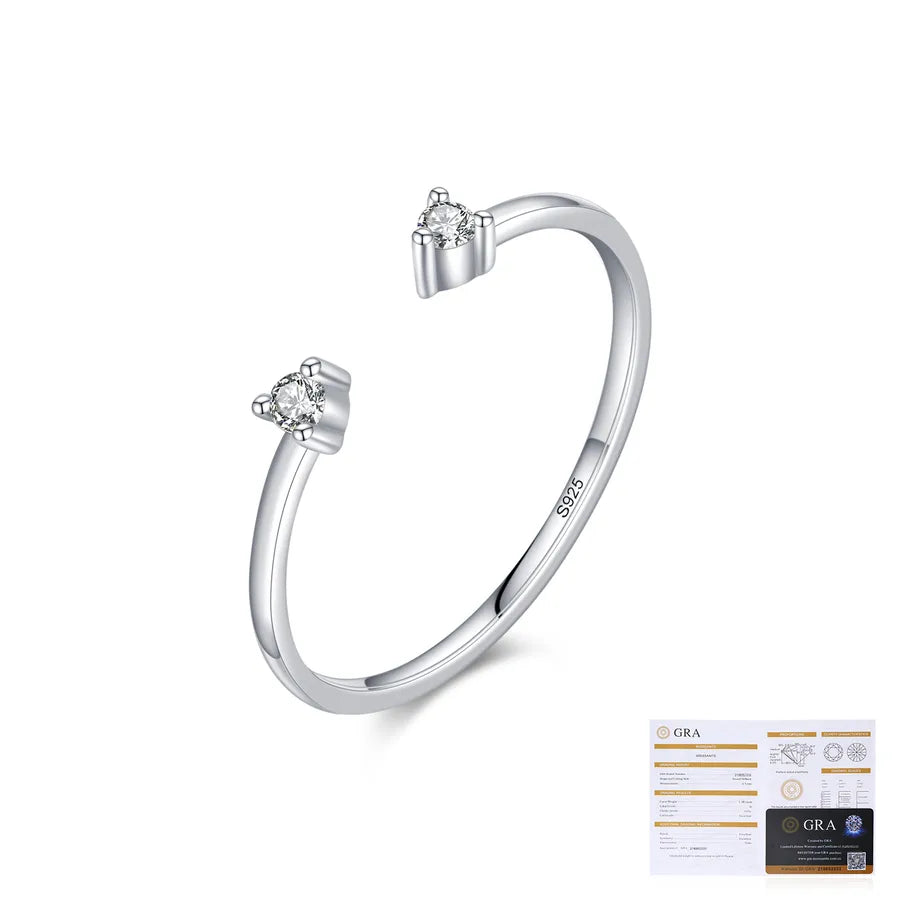 Bague moissanite sertie, argent massif 925 — vue 7