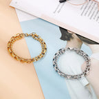Bracelet géométrique bicolore en acier inoxydable