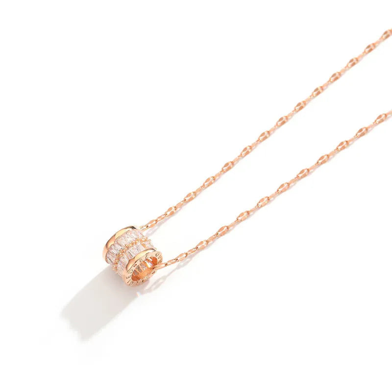 Collier à pendentif géométrique or rose — vue 4