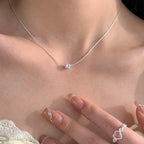 Collier solitaire taille carrée, argent 925 — vue 2