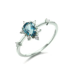 Bague à pierres taille goutte alignées — vue 2