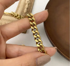 Bracelet de cheville à petit cœur, acier doré — vue 2