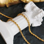 Collier chaîne dorée simple, acier inoxydable — vue 2