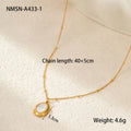 Collier à pendentif ovale épuré, chaîne dorée — vue 8
