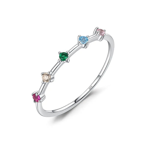 Bague fine géométrique, argent massif 925 — vue 5