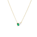 Collier à pendentif carré serti, argent 925 — vue 7