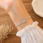 Bracelet à petites fleurs en argent massif 925 doré
