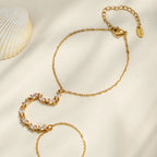 Bracelet à ligne continue de zircons sertis, acier inoxydable