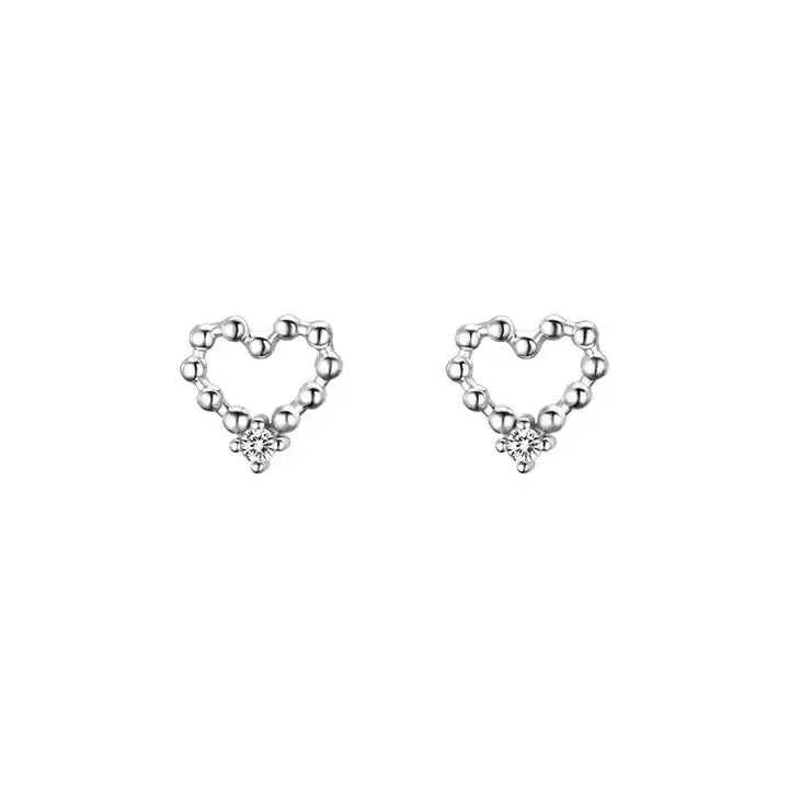 Puces d'oreilles tout petit cœur, argent 925 — vue 4