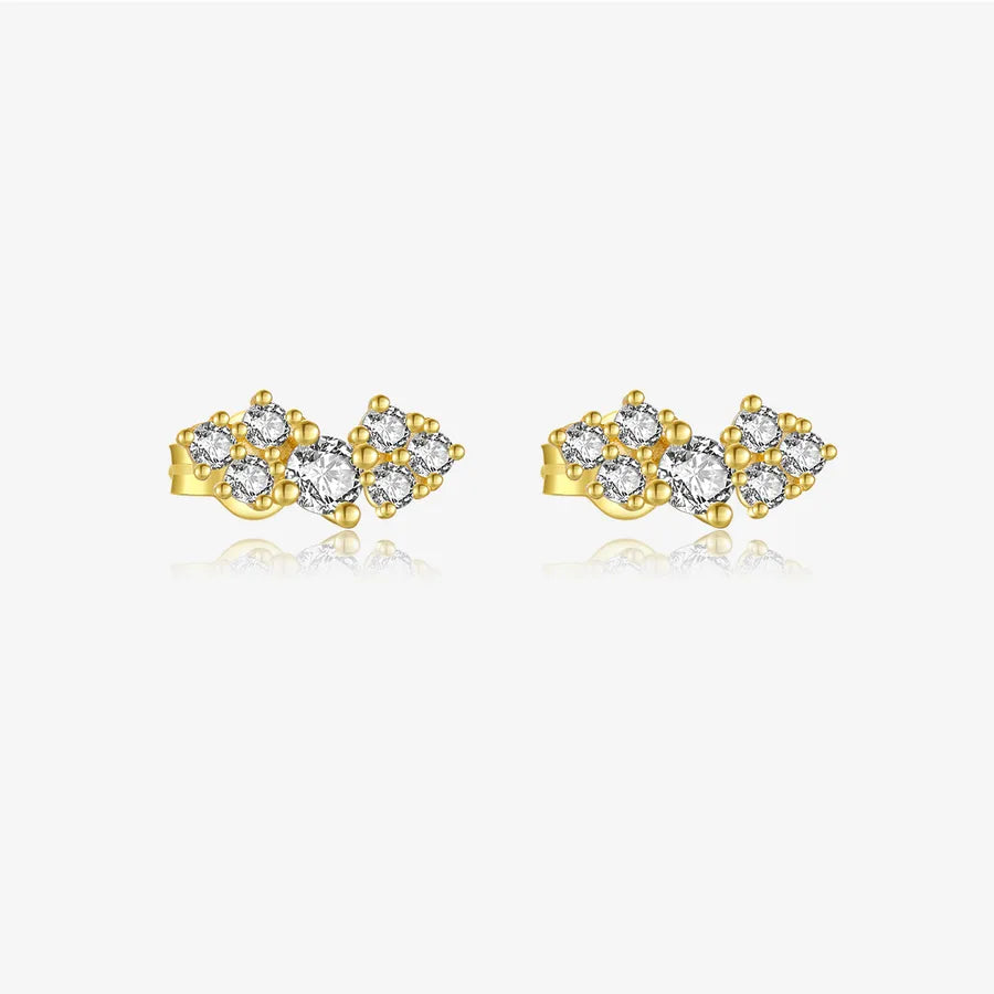 Puces d'oreilles à zircons irréguliers, argent 925 — vue 11