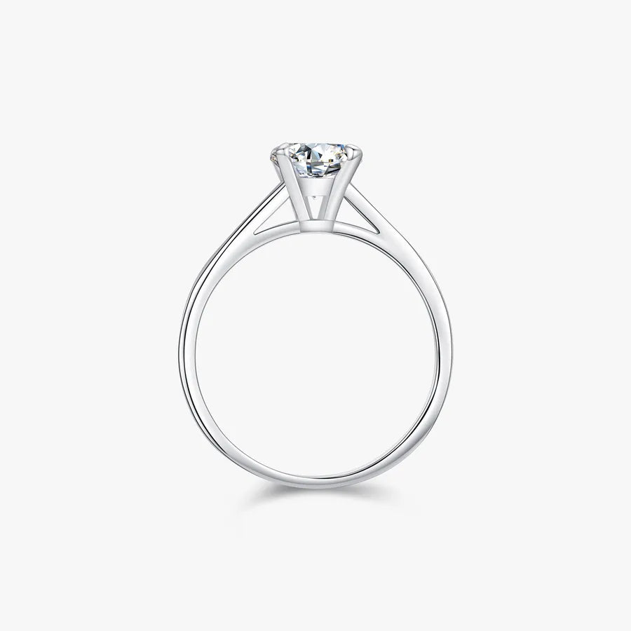 Bague solitaire moissanite taille ronde — vue 3