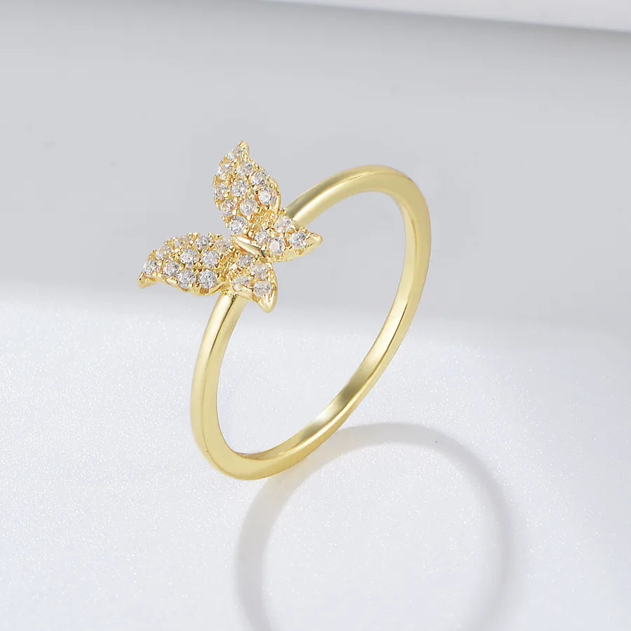 Bague papillon sertie de zircons, argent 925 — vue 9