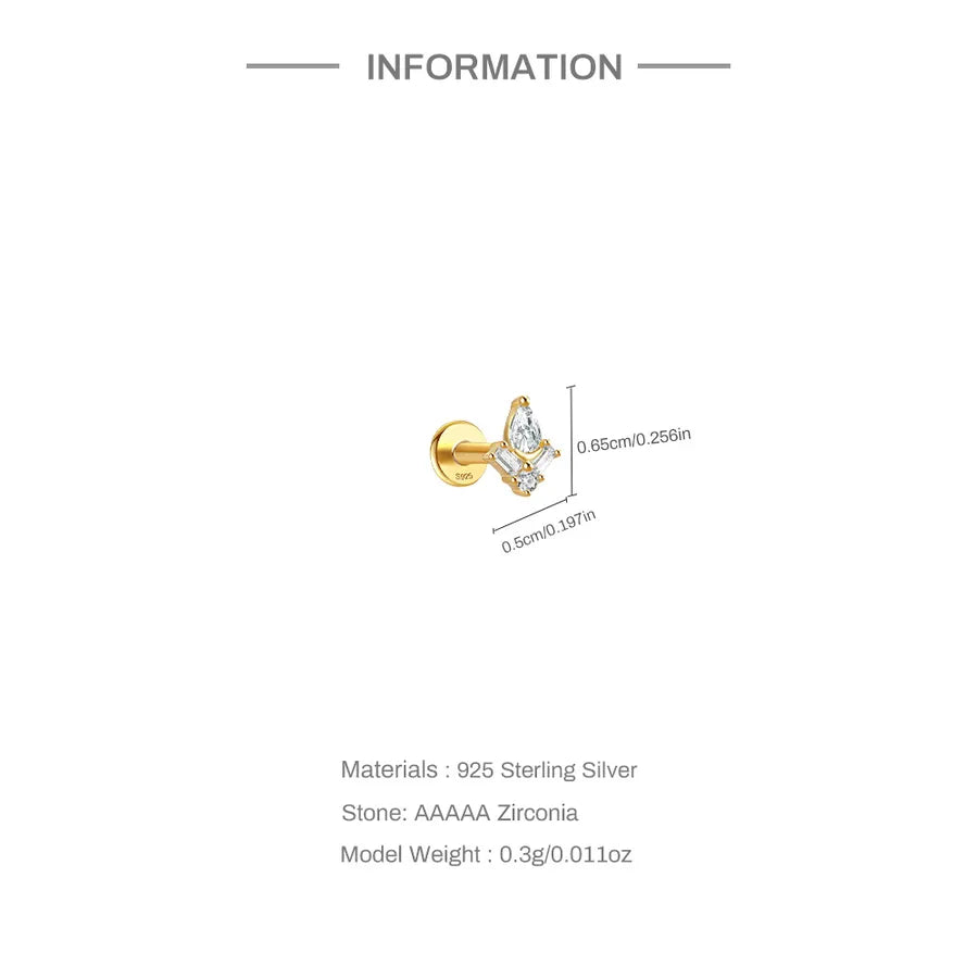 Bijou de cartilage motif nœud, argent 925 — vue 8