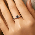 Bague à zircon taille ovale, rhodiée — vue 5
