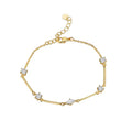 Bracelet en laiton doré serti de zircons — vue 6