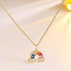 Collier petit nuage sur chaîne forçat en acier titane