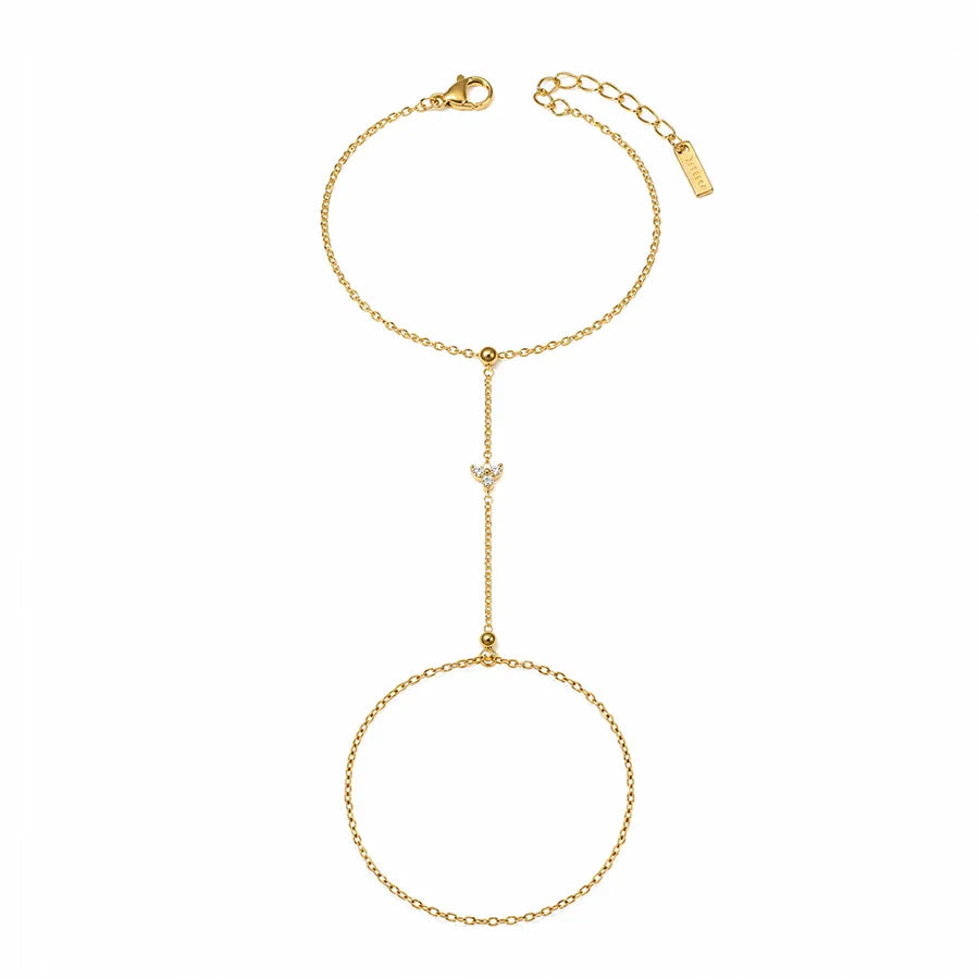 Bracelet maille forçat asymétrique, acier doré — vue 7