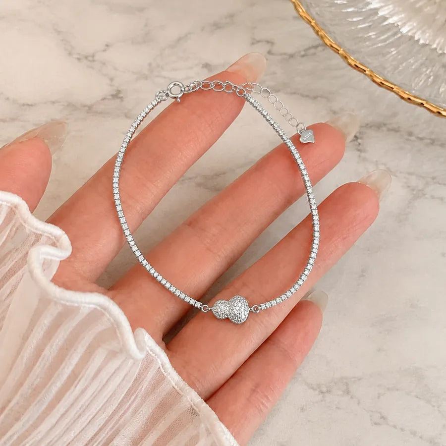 Bracelet à petites fleurs, argent 925 doré — vue 3