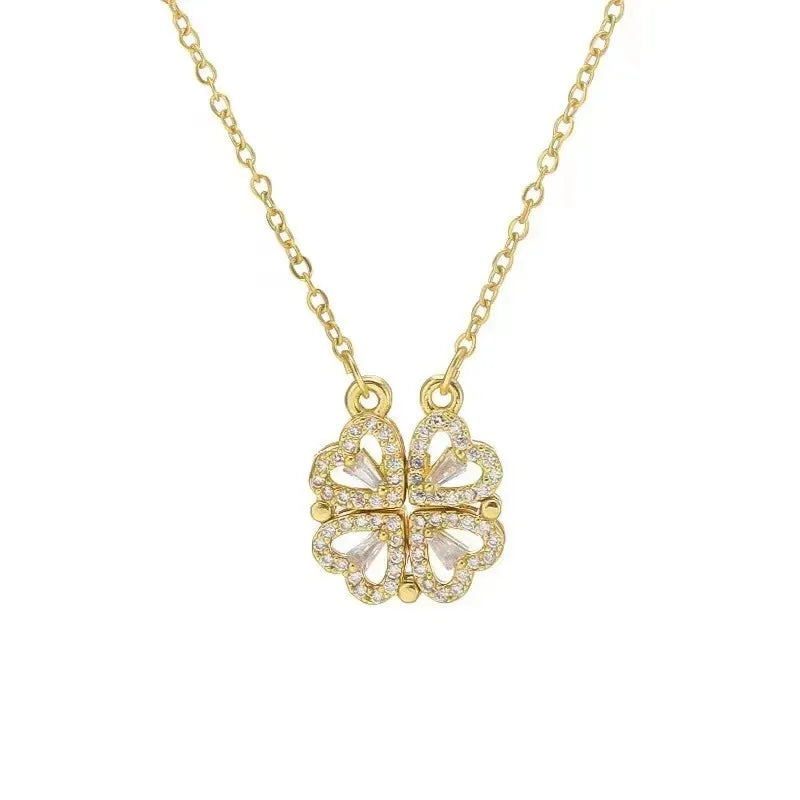 Collier cœur serti, chaîne en acier titane — vue 5